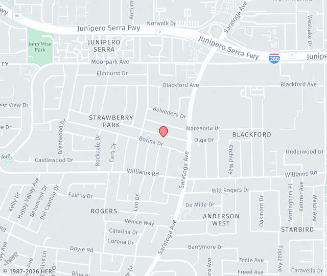 Location Map: 890 Saratoga Ave San Jose, California 95129